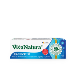 Argentum - pasta de dinti naturală 99,5% cu argila si argint, fara fluor, 50 ml - Leonard Radutz formula - VivaNatura
