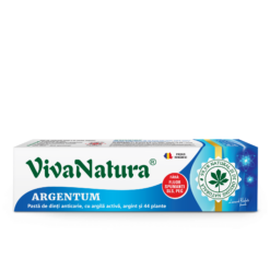 Argentum - pasta de dinti naturală 99,5% cu argila activa, argint si 44 plante, fara fluor, 80 ml - Leonard Radutz formula - VivaNatura