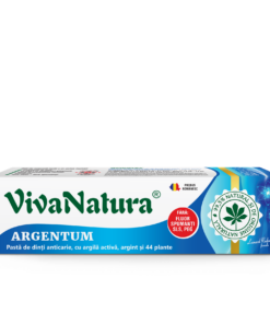 Argentum - pasta de dinti naturală 99,5% cu argila activa, argint si 44 plante, fara fluor, 80 ml - Leonard Radutz formula - VivaNatura