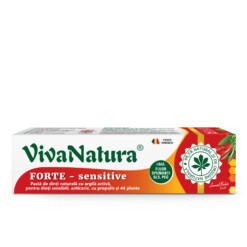 Forte sensitive - pasta de dinti 99,5% naturala cu argila activa, propolis si 44 plante, fara fluor, 80 ml - Leonard Radutz formula - VivaNatura