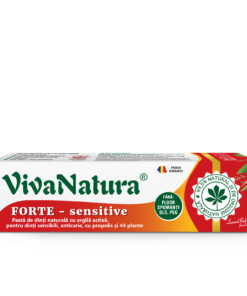 Forte sensitive - pasta de dinti 99,5% naturala cu argila activa, propolis si 44 plante, fara fluor, 80 ml - Leonard Radutz formula - VivaNatura