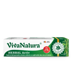 Herbal Activ - pasta de dinti naturala 99,5% cu argila activa, aloe vera si 44 plante, 80 ml - Leonard Radutz formula - VivaNatura