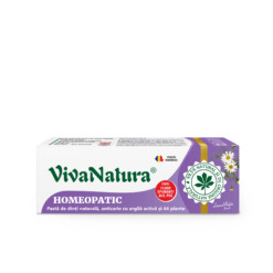 Homeopatic - pasta de dinti naturala 99,5% cu argila si 44 plante, fara fluor, 50 ml - Leonard Radutz formula - VivaNatura