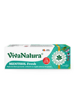 Menthol Fresh – pastă de dinți naturală 99,8% cu argilă și plante, fără fluor, 50 ml – Leonard Radutz formula – VivaNatura