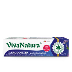 Parodontik protectie gingivala - pastă de dinți 100% naturală cu argilă activă, zeolit, oregano și 44 plante, fără fluor, 80 ml - Leonard Radutz formula - VivaNatura