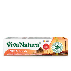 India Fresh – Pastă de dinți naturală cu Neem și Turmeric, fără fluor, 80 ml - Leonard Radutz formula - VivaNatura
