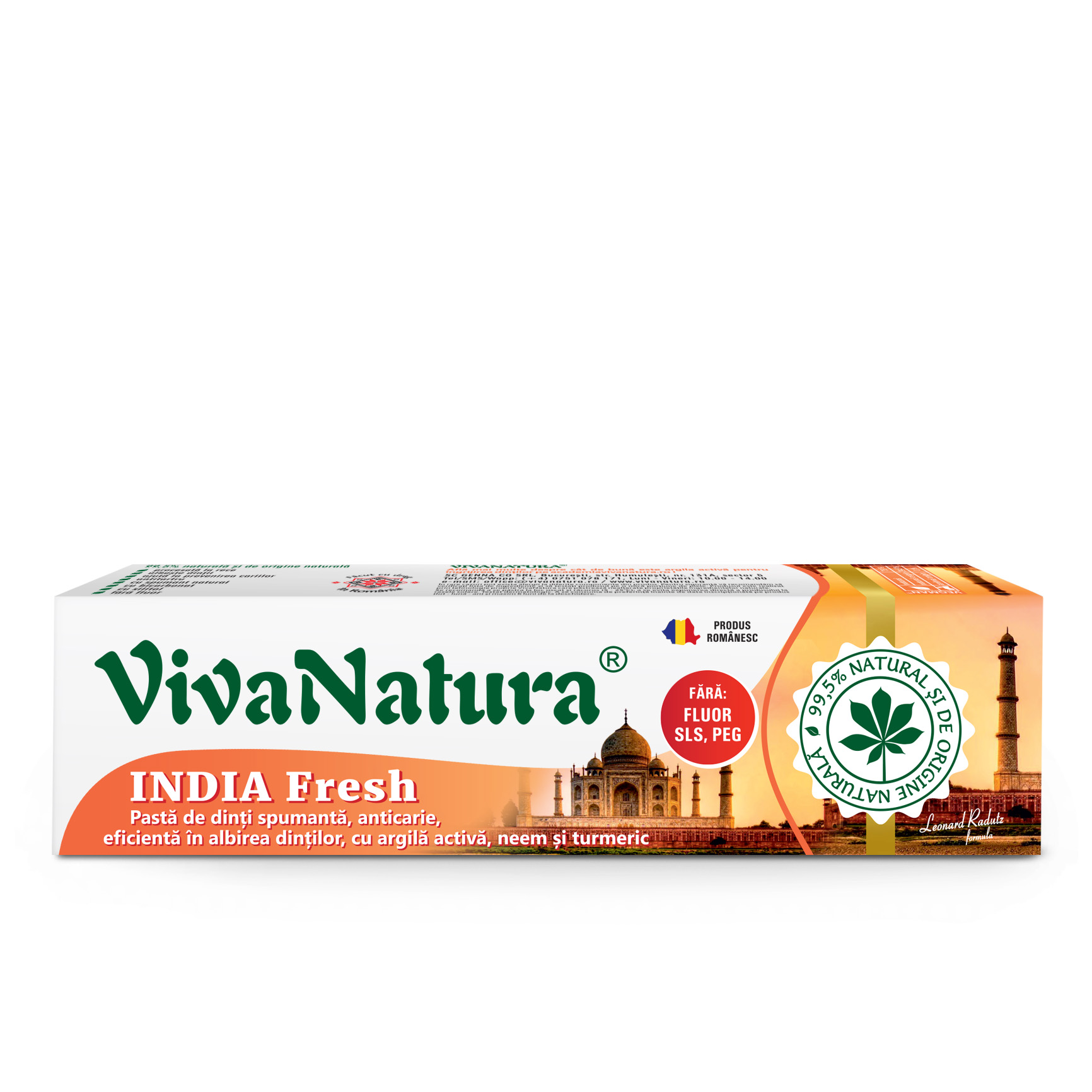 India Fresh – Pastă de dinți naturală cu Neem și Turmeric, fără