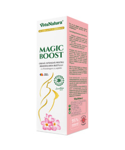 Cremă intensivă pentru remodelarea bustului cu fitoestrogeni și peptide MAGIC BOOST, 145 ml – Leonard Radutz Formula – VivaNatura